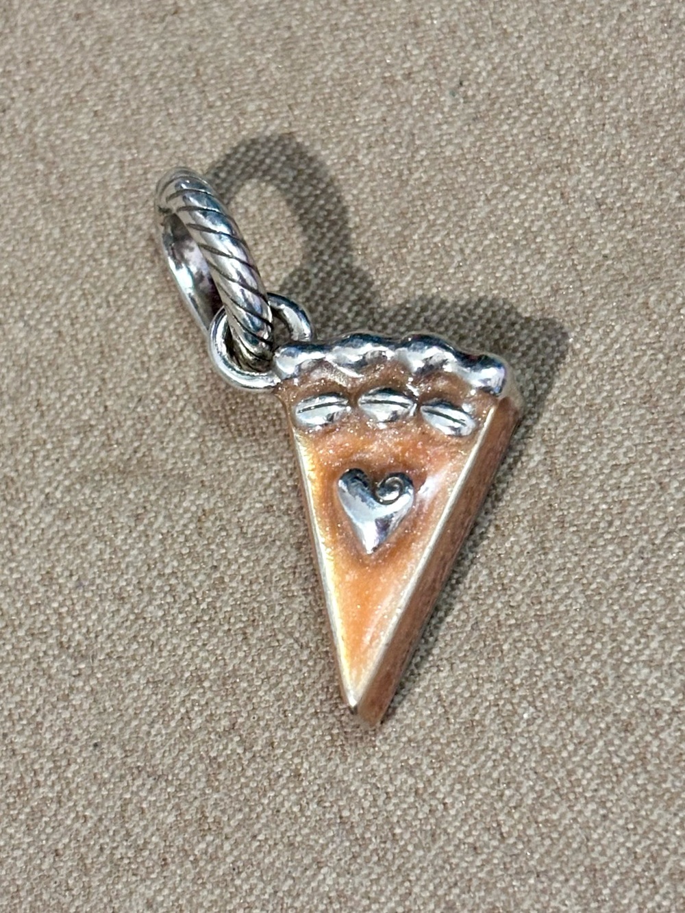 🦃Listing! 🆕 Brighton North Carolina sweet potato pie charm Silver Orange enamel